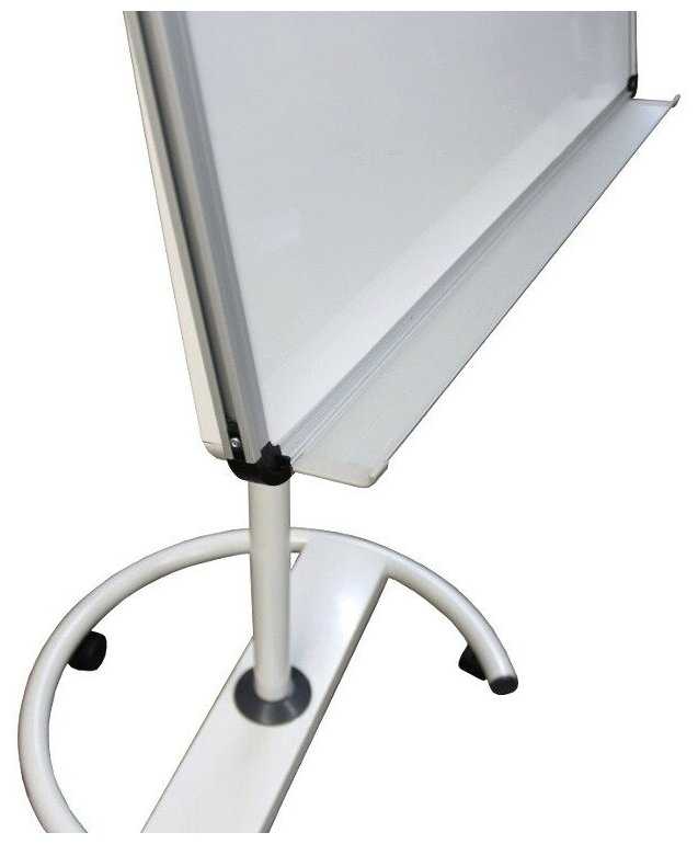 Флипчарт магнитно-маркерный 100х70 BoardSYS, на колесах, с выдвижными планками, белый с полочкой фотография 2