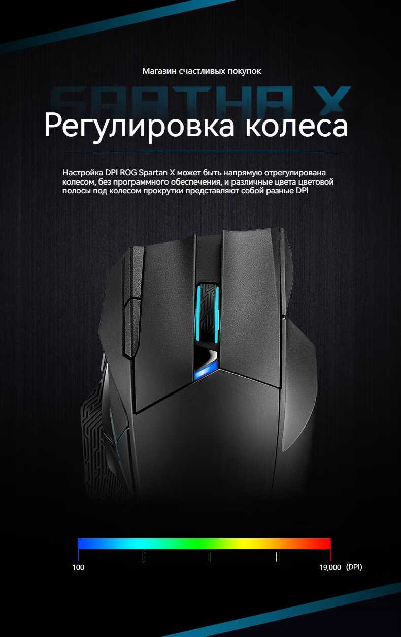Беспроводная игровая мышь ROG Spartan X (PAW3370) фотография 8