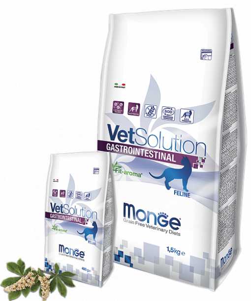 Корм для кошек Monge VetSolution (при проблемах с ЖКТ, беззерновой)