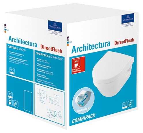 Чаша унитаза подвесная Villeroy & Boch Architectura 4687HR01 с горизонтальным выпуском фотография 1