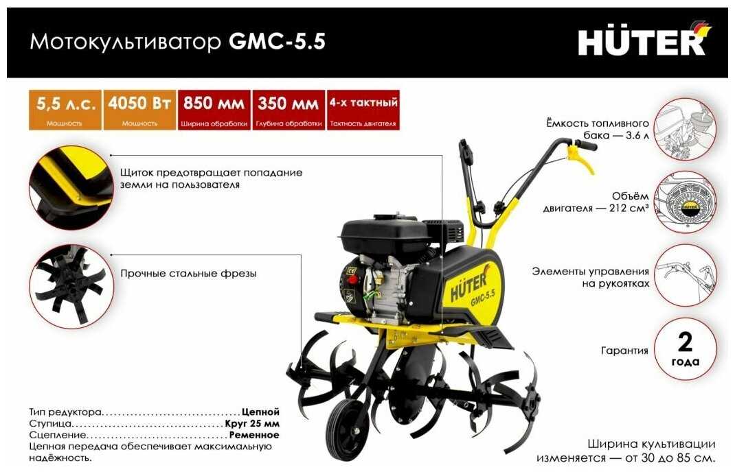 Культиватор аккумуляторный Huter GMC-5.5 (70/5/1) фотография 1