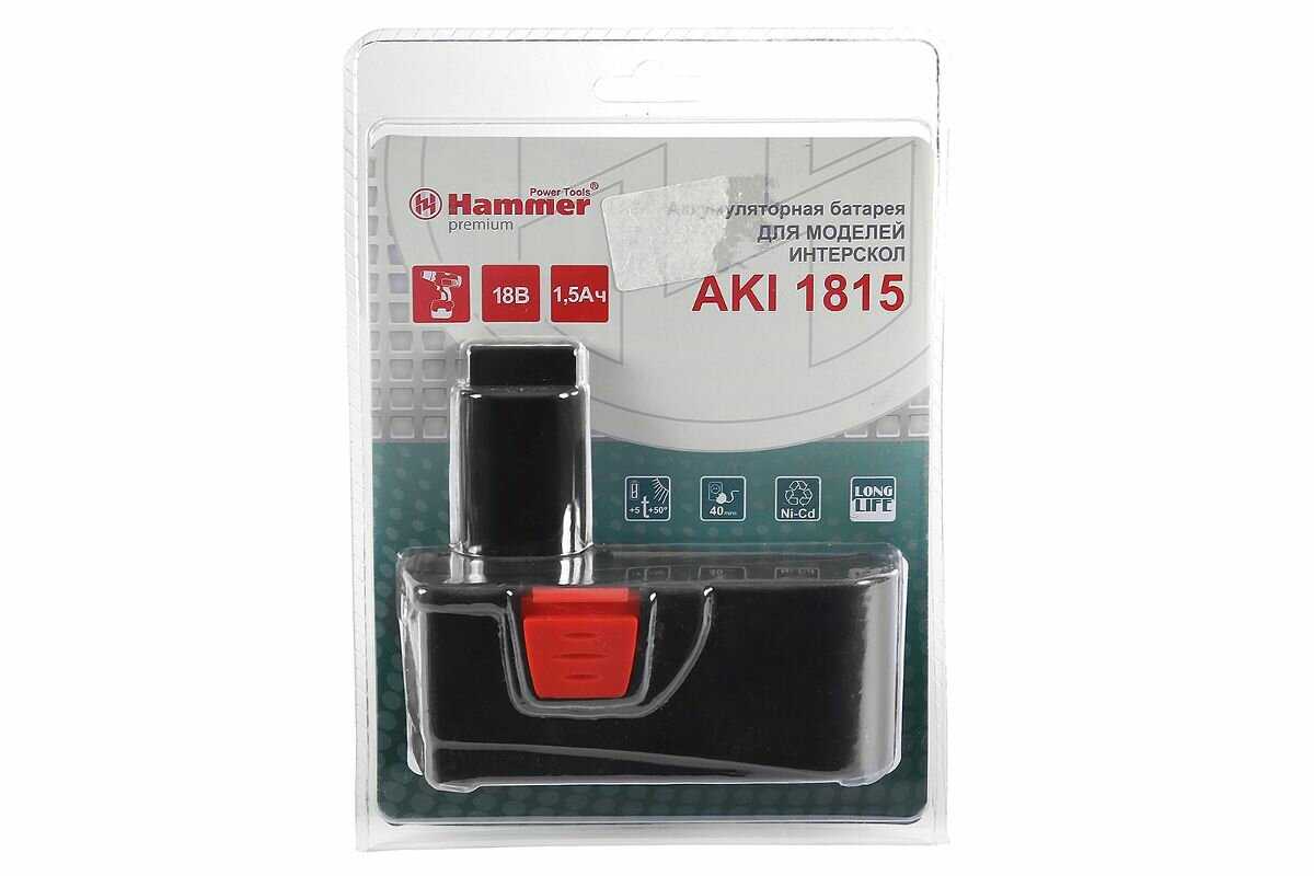 Аккумулятор HAMMER 18В 1.5Ач NiCd (AKI1815) фотография 3