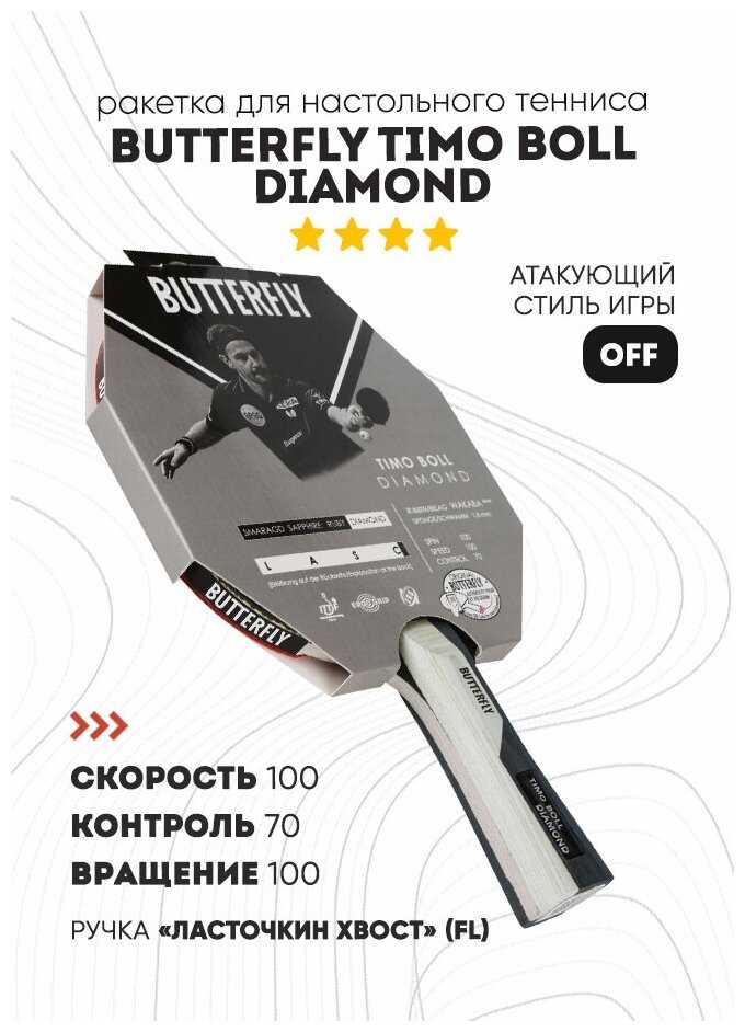 Ракетка для настольного тенниса BUTTERFLY Timo Boll Diamond фотография 8
