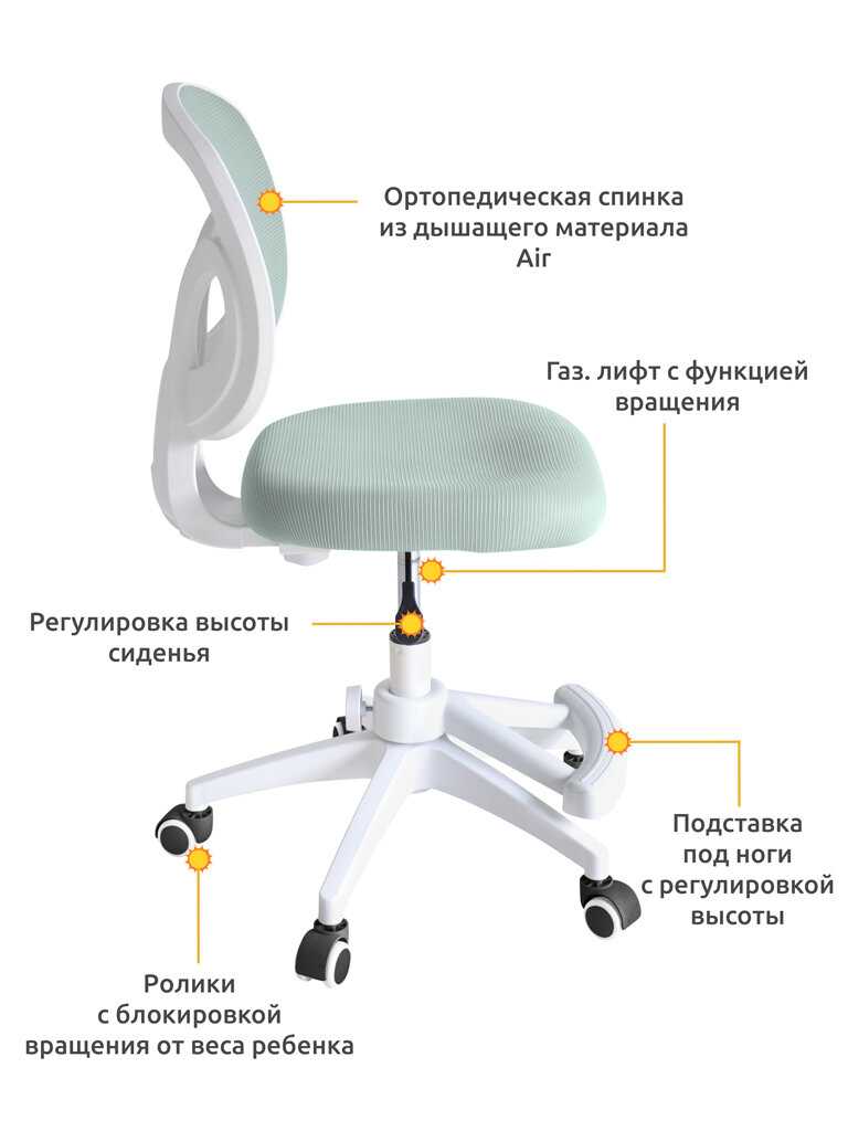 Растущее детское кресло для школьника ErgoKids Soft Air Lite (Y-240 Lite KP) фотография 17