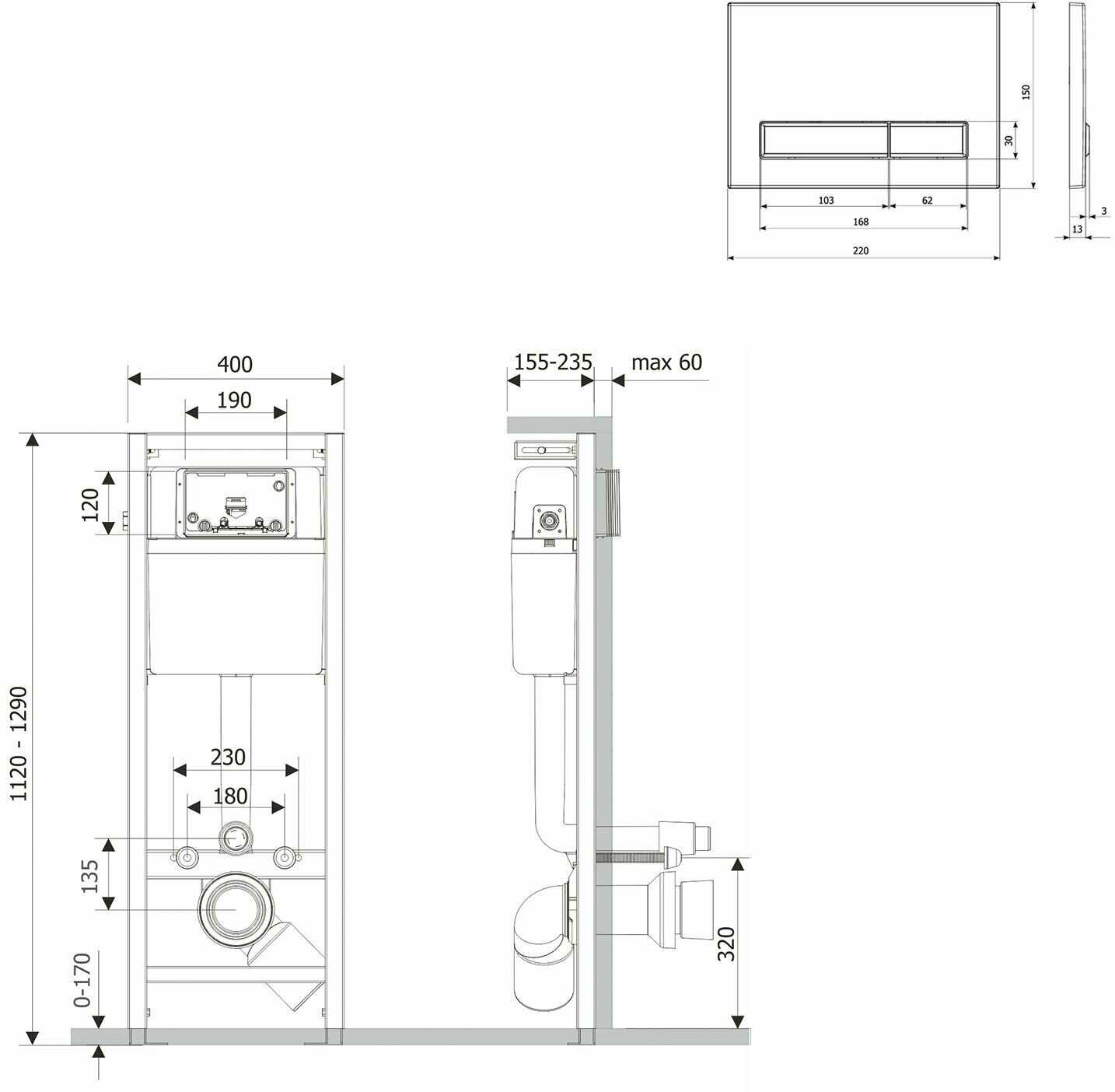 Инсталляция с кнопкой смыва и унитаз Helmken 35103001 фотография 14