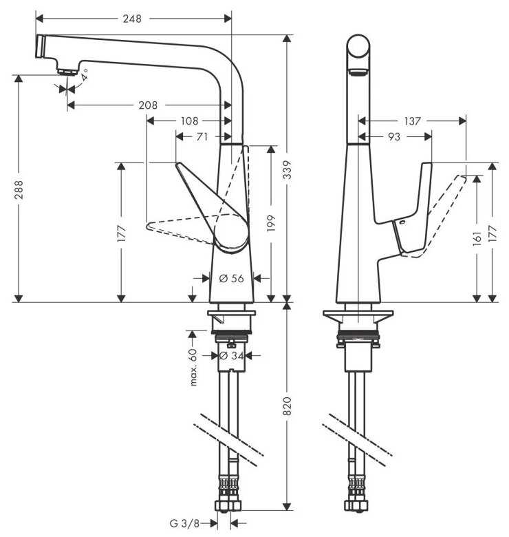 Смеситель для раковины (умывальника) hansgrohe Talis Select S 72820000, нажимной фотография 18
