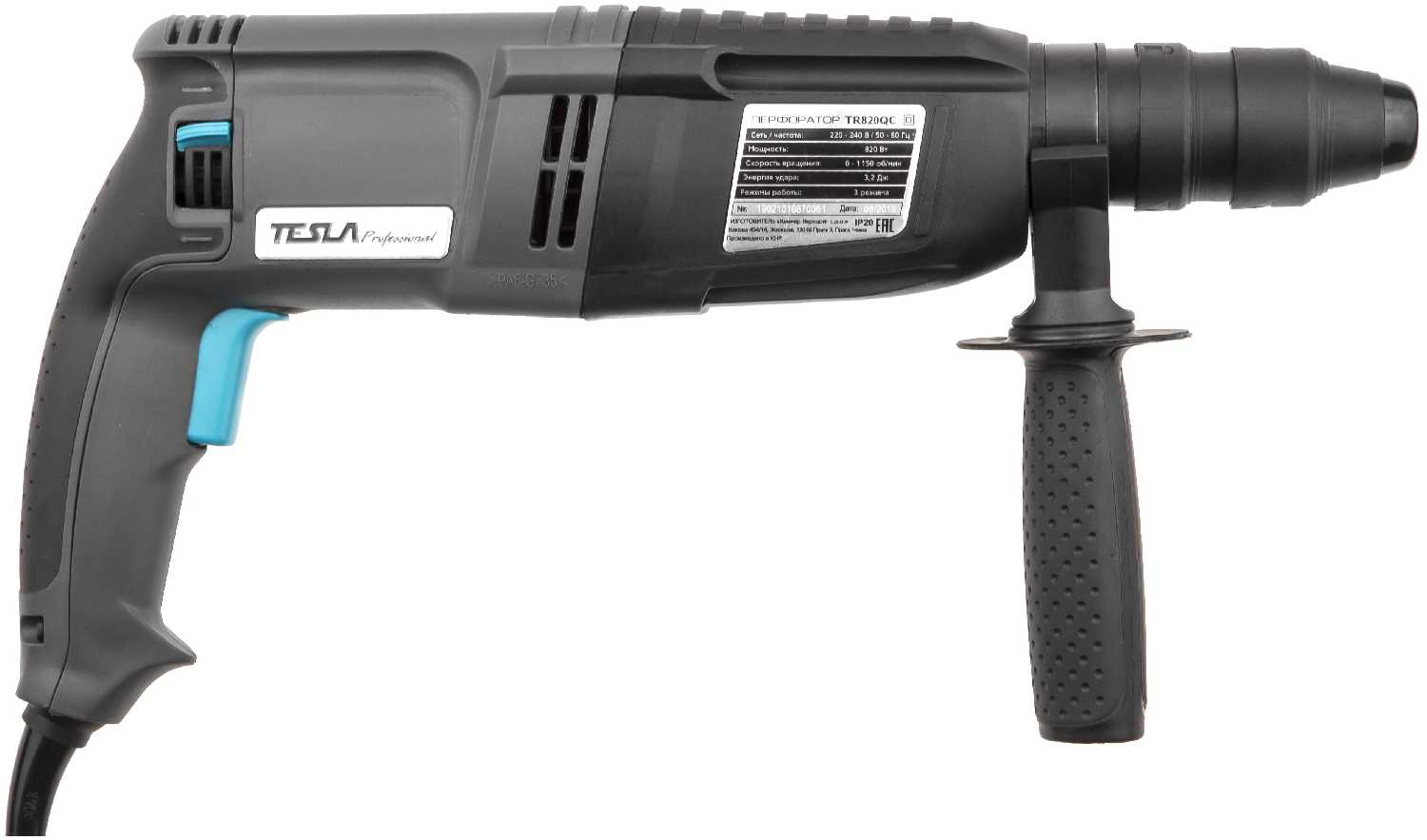 Перфоратор Tesla TR820QC, 820 Вт фотография 2