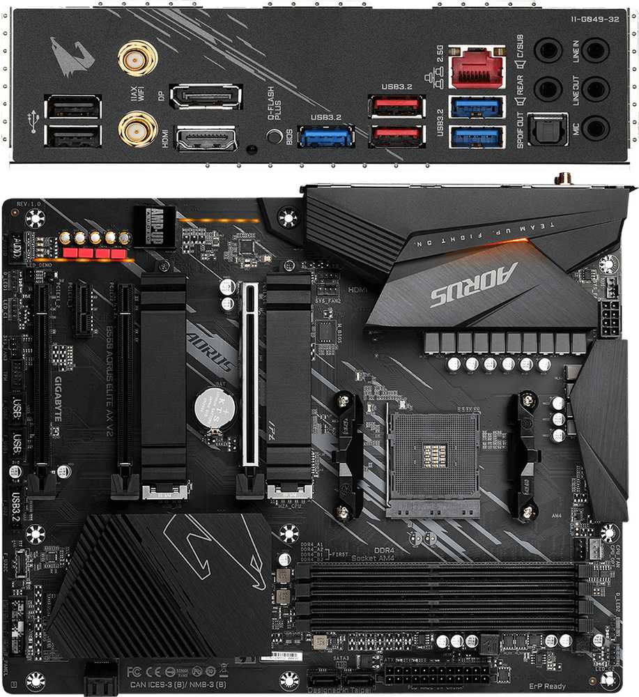 Материнская плата GIGABYTE B550 AORUS Elite AX V2 (rev. 1.0) фотография 1
