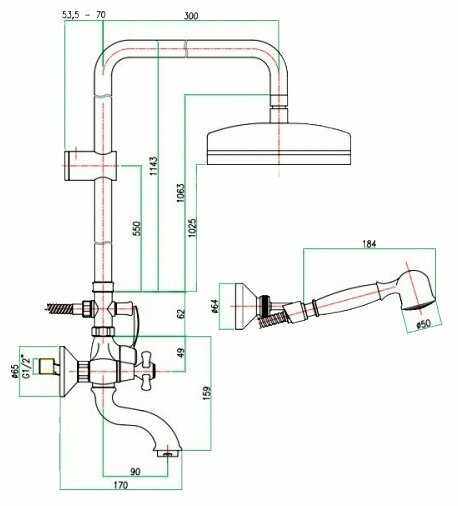 Душевая стойка Fiore Margot 26ZZ0619, бронза фотография 1
