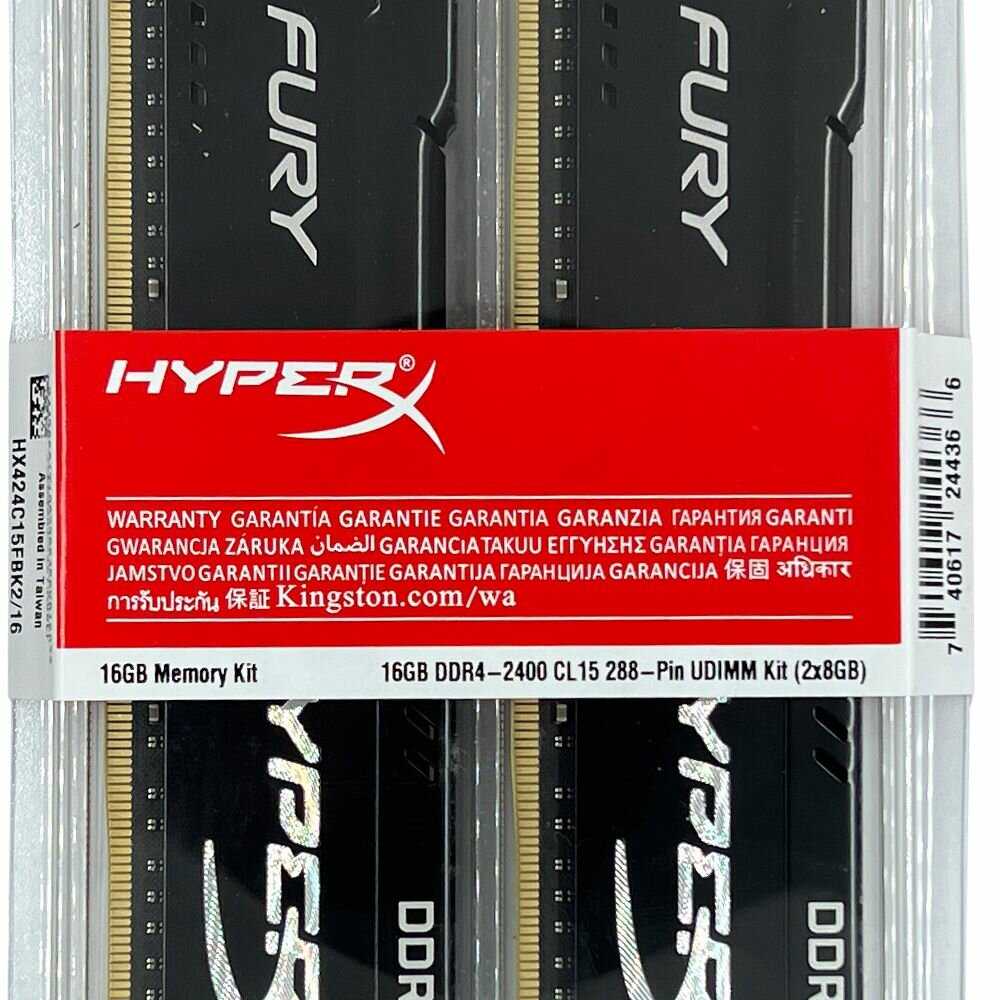 Оперативная память HyperX Fury 16 ГБ (8 ГБ x 2 шт.) DDR4 DIMM CL15 (HX424C15FBK2/16) фотография 7