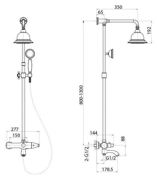 Душевая стойка Manzzaro Bello 23264.007.06 Coffee, фотография 1