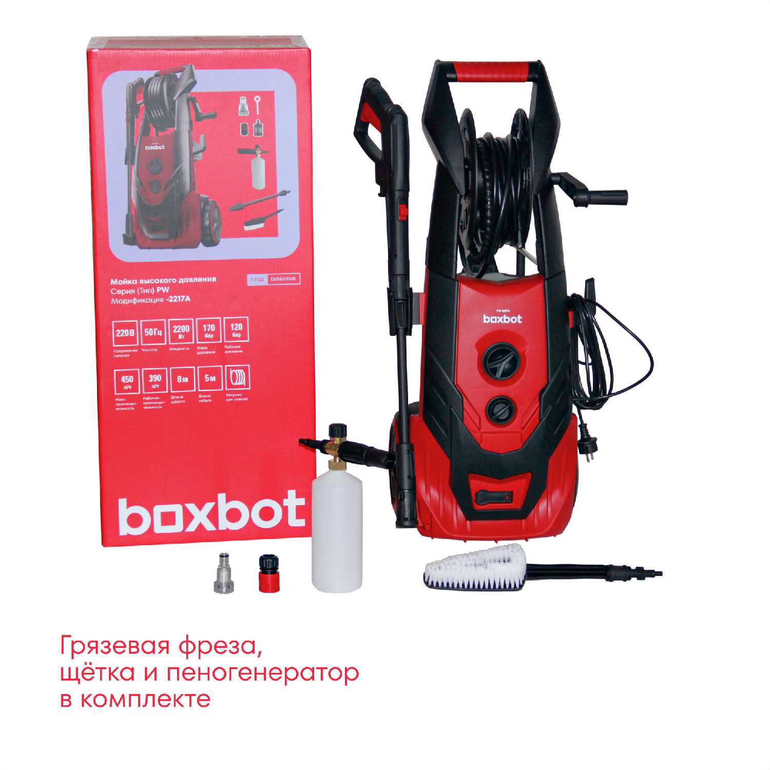 Мойка высокого давления электрическая Boxbot PW-2217A фотография 4