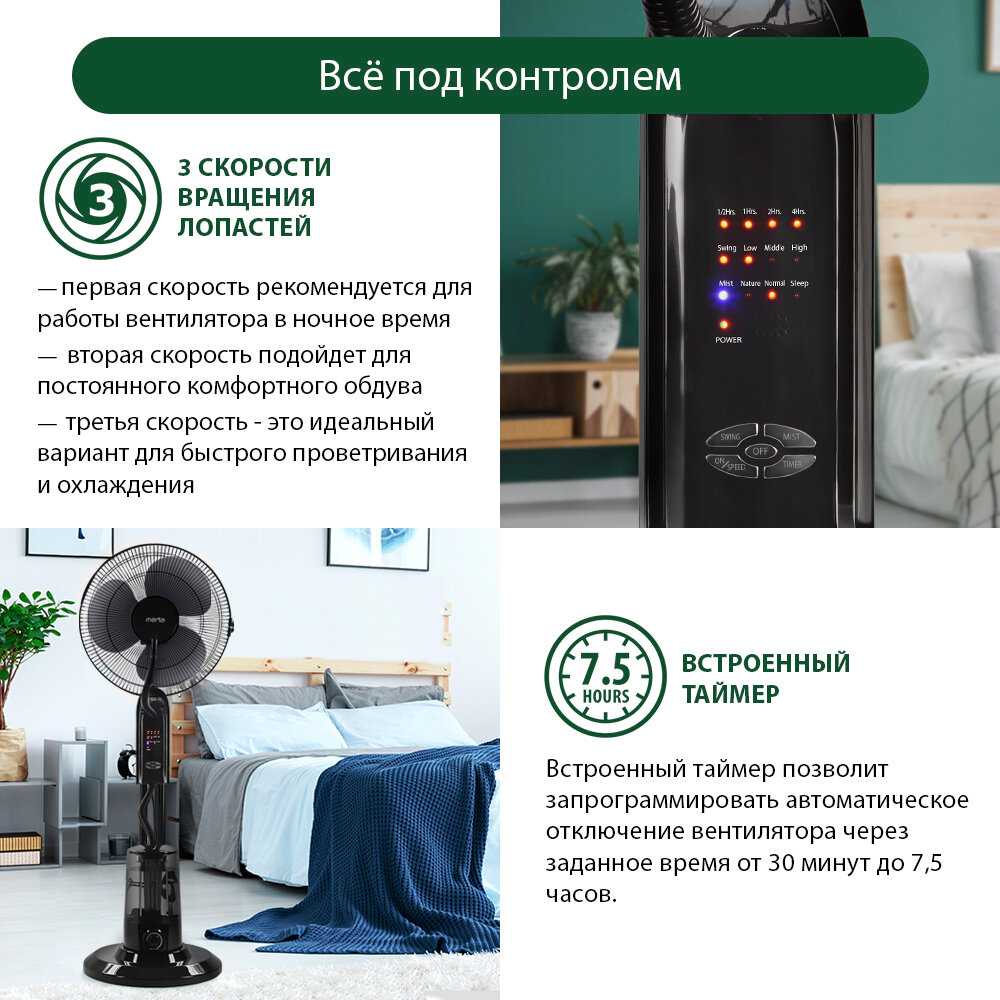 Напольный вентилятор MARTA MT-FN2550 фотография 5