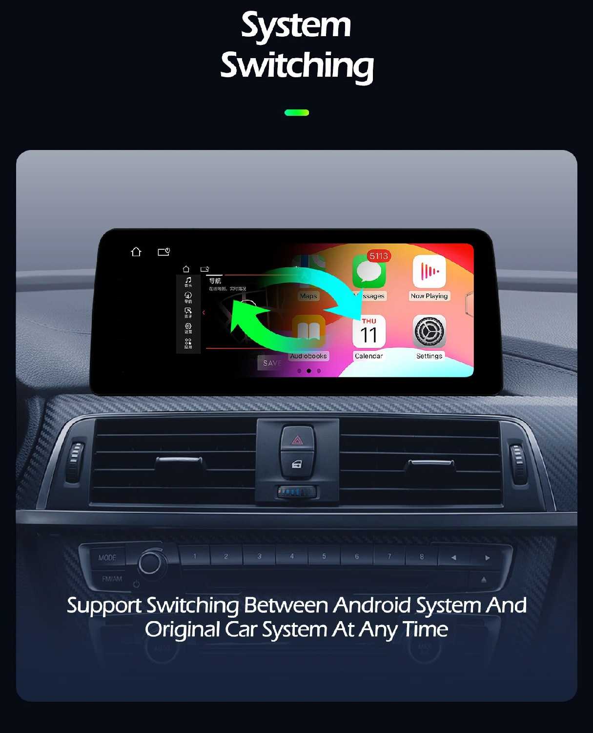 Автомобильный радиоприемник BMW Android видео-мультимедийный плеер 12,3 дюйма (NBT 4G-32G CAM WiFi) фотография 17