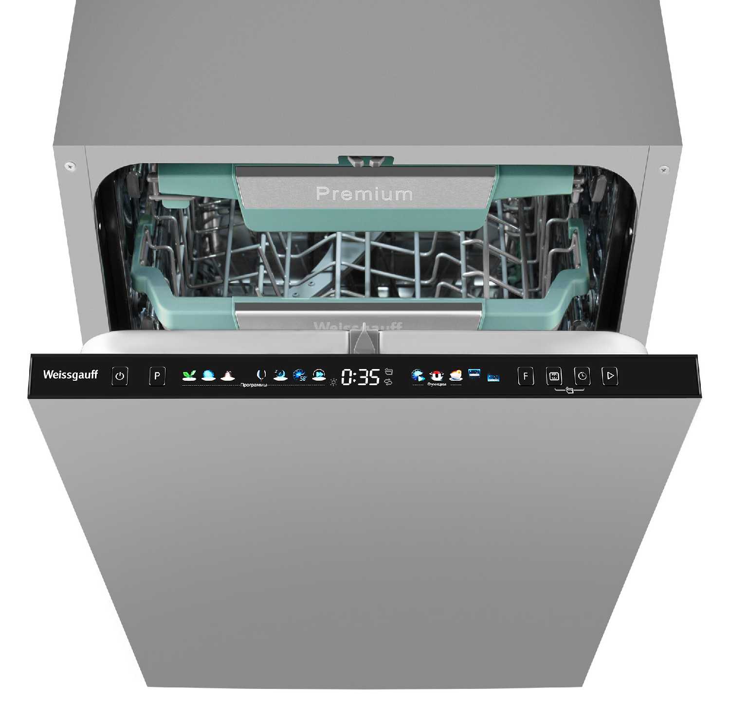 Встраиваемая посудомоечная машина Weissgauff BDW 4160 Real Touch (DC Inverter Timer Floor) фотография 14