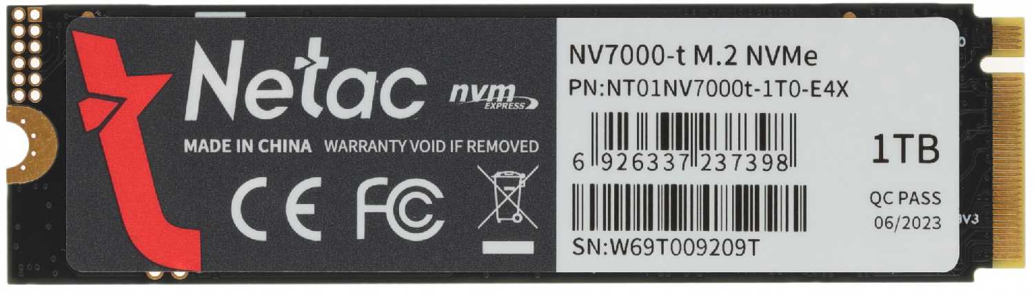 SSD накопитель Netac NV7000-t 1000 Гб PCIe 4.0 (NT01NV7000t-1T0-E4X) фотография 6