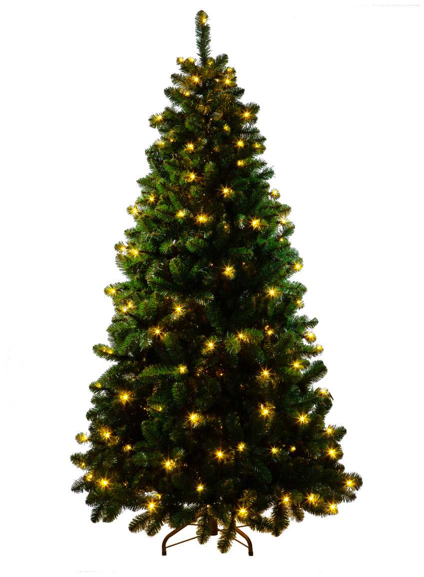 Искусственная елка новогодняя Из ПВХ Crystal Trees придворная с вплетенной гирляндой , высота 230 см