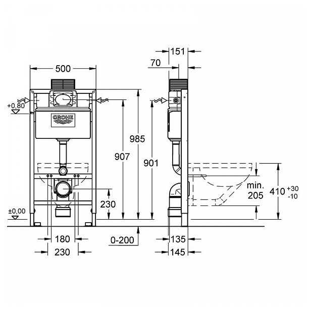 Рамная инсталляция Grohe Rapid SL 38525001 фотография 1