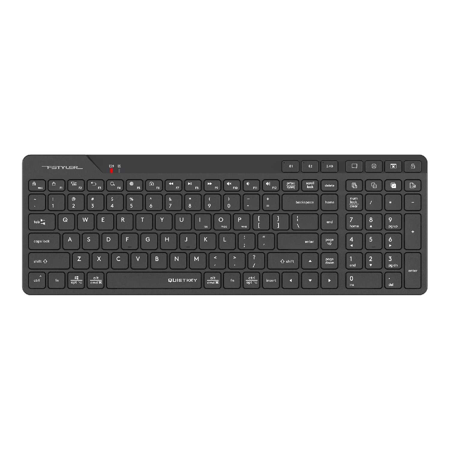 Клавиатура A4Tech Fstyler FBK27C AS беспроводная BT/Radio slim Multimedia (FBK27C AS) фотография 5