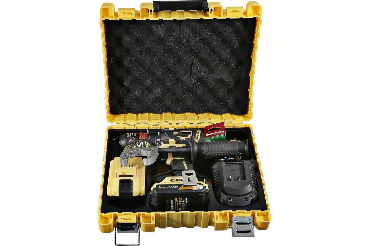 Аккумуляторная дрель-шуруповерт Hanskonner HCD1865BLC фотография 1