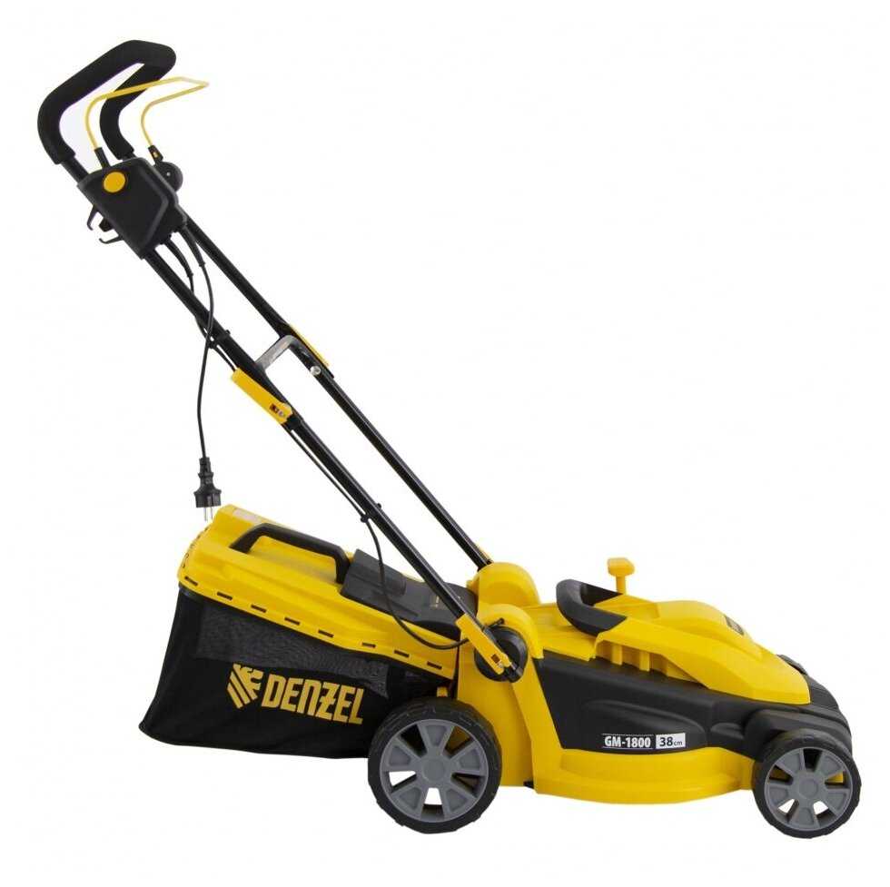 Газонокосилка электрическая DENZEL GM-1800, 1800 Вт, ширина 38 см, травосборник 40 л (96617) фотография 3