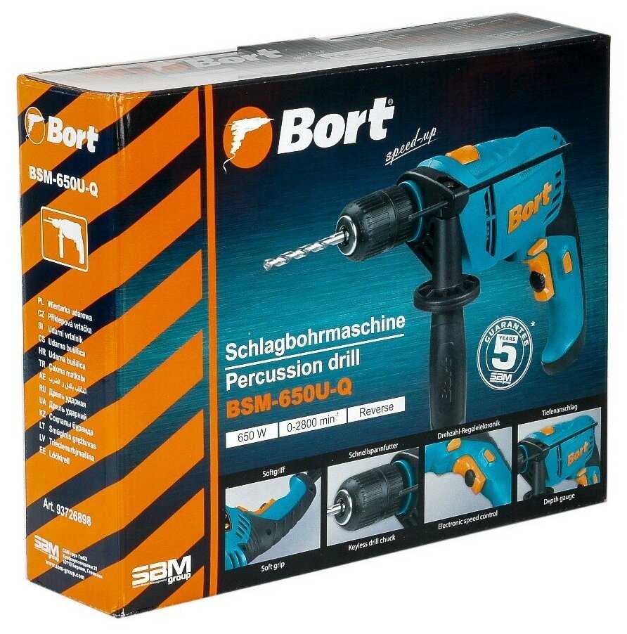 Дрель ударная Bort BSM-650U-Q (93726898) фотография 3