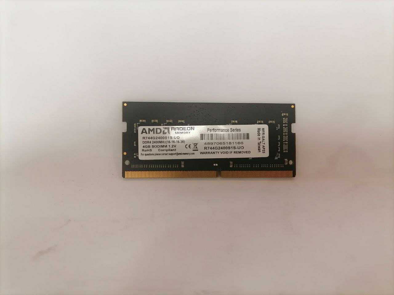 Оперативная память AMD 4 ГБ DDR4 SODIMM CL16 (R744G2400S1S-UO) фотография 13