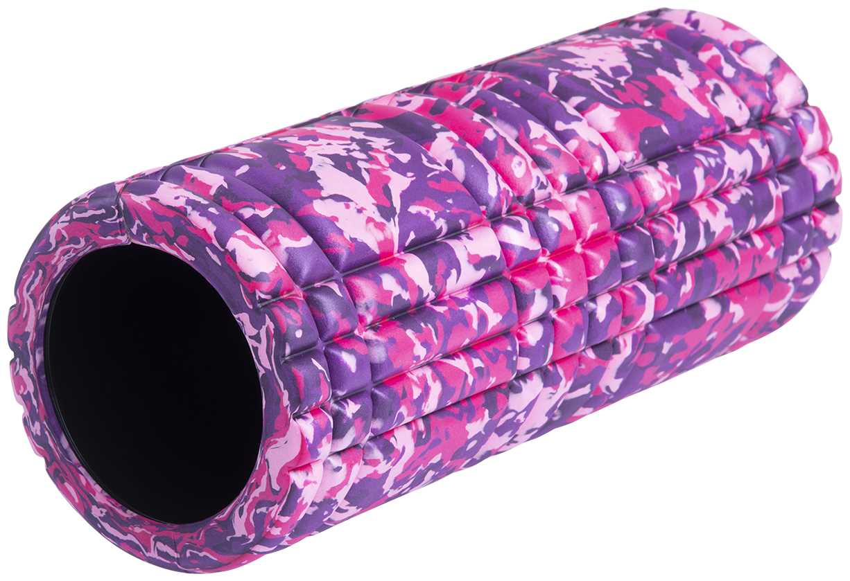 Ролик массажный STARFIT Pro FA-508 EVA/PP, низкая жесткость, 33x14 cм, розовый камуфляж/черный фотография 1
