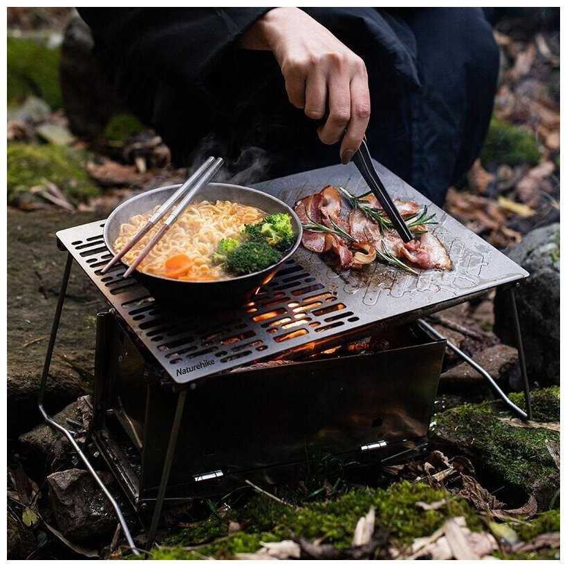 Гриль Naturehike титановый складной Nh20Sk015, 33х24.5х17.5 см фотография 5