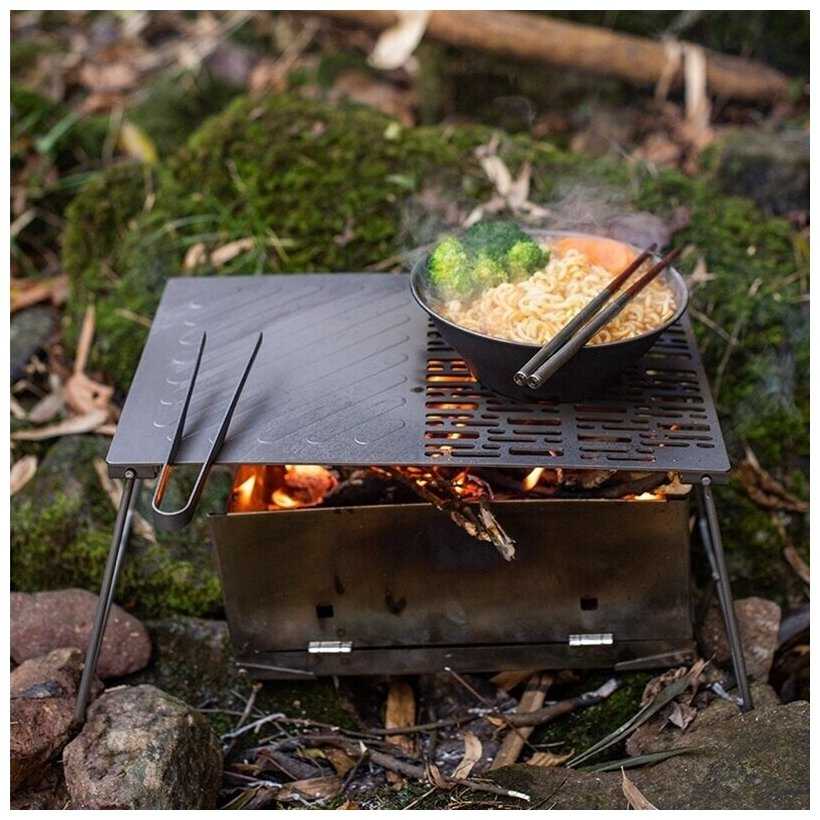 Гриль Naturehike титановый складной Nh20Sk015, 33х24.5х17.5 см фотография 6