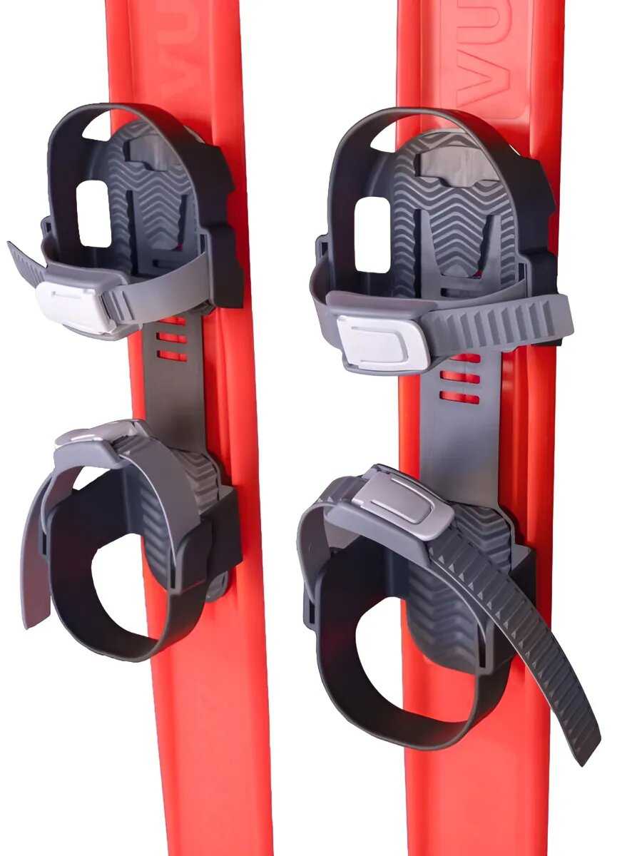 Лыжный комплект детский с креплениями и палками (75 см) фотография 8