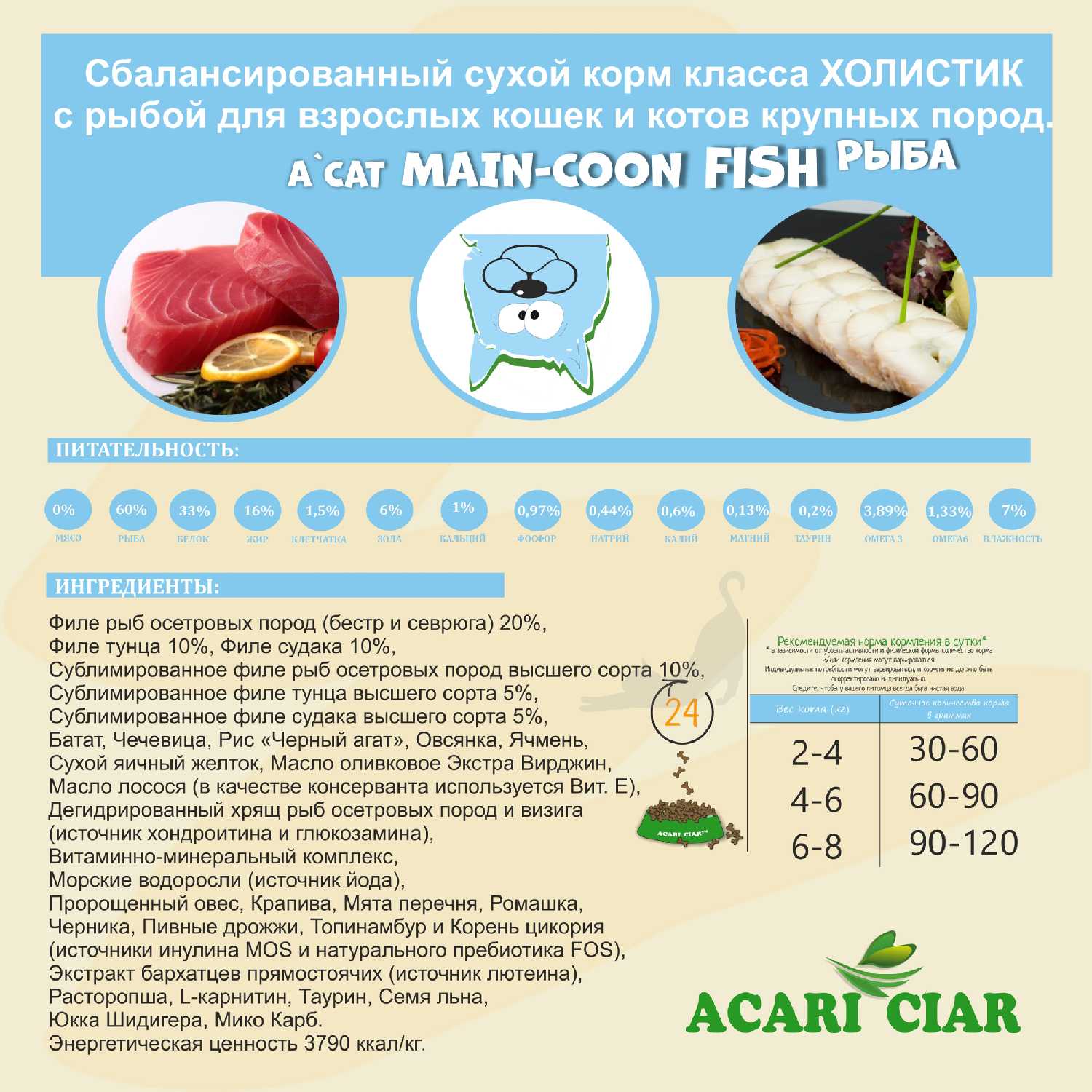 Корм для взрослых кошек ACARI CIAR A Cat Fish с филе тунца фотография 2