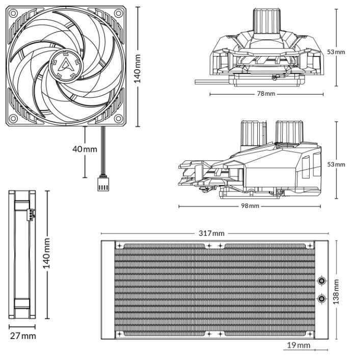 Система водяного охлаждения для процессора Arctic Liquid Freezer II - 280 фотография 6