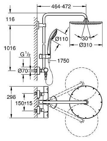 Душевая стойка Grohe Euphoria 310 26075BE0, фотография 1