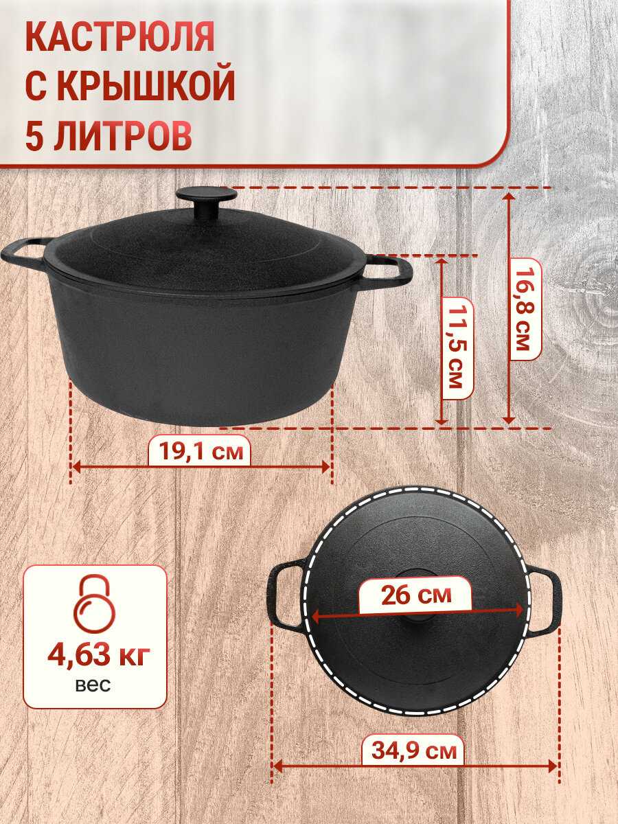 Кастрюля Гардарика чугунная с крышкой-сковородой фотография 1