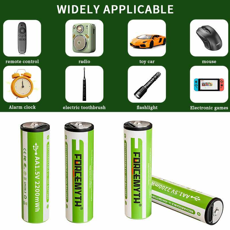 Аккумуляторные батарейки AAA 1,5V 600 mWh (2 шт.) фотография 16