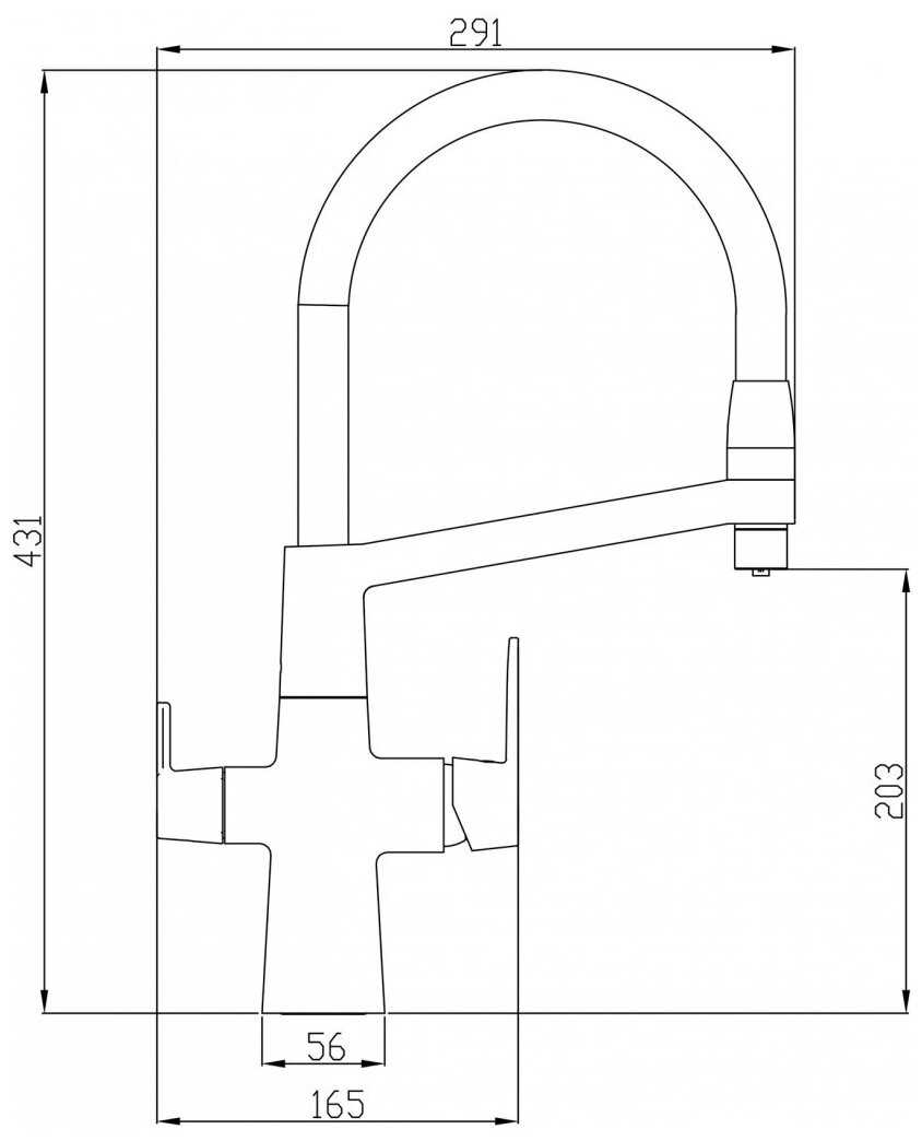 Смеситель для кухни (мойки) STEEL HAMMER SH 818 BLACK BR, рычажный фотография 1