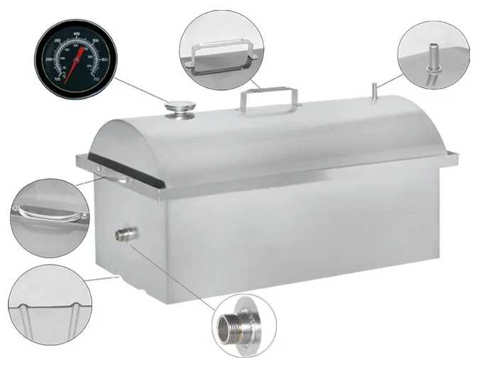 Коптильня KINGSMOKE Lux 650 со штуцером для холодного и горячего копчения. фотография 5