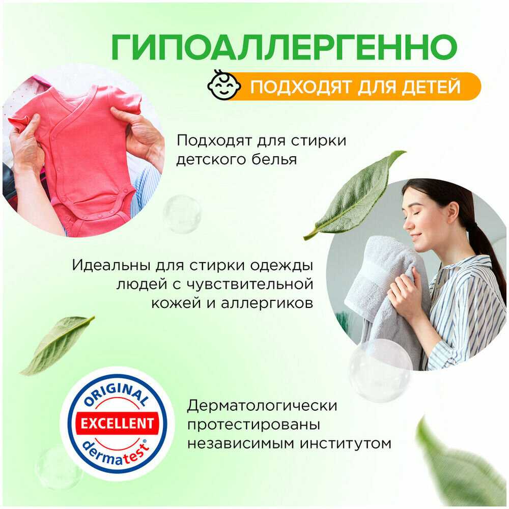 Биоразлагаемые концентрированные гипоаллергенные капсулы для стирки SYNERGETIC COLOR фотография 7