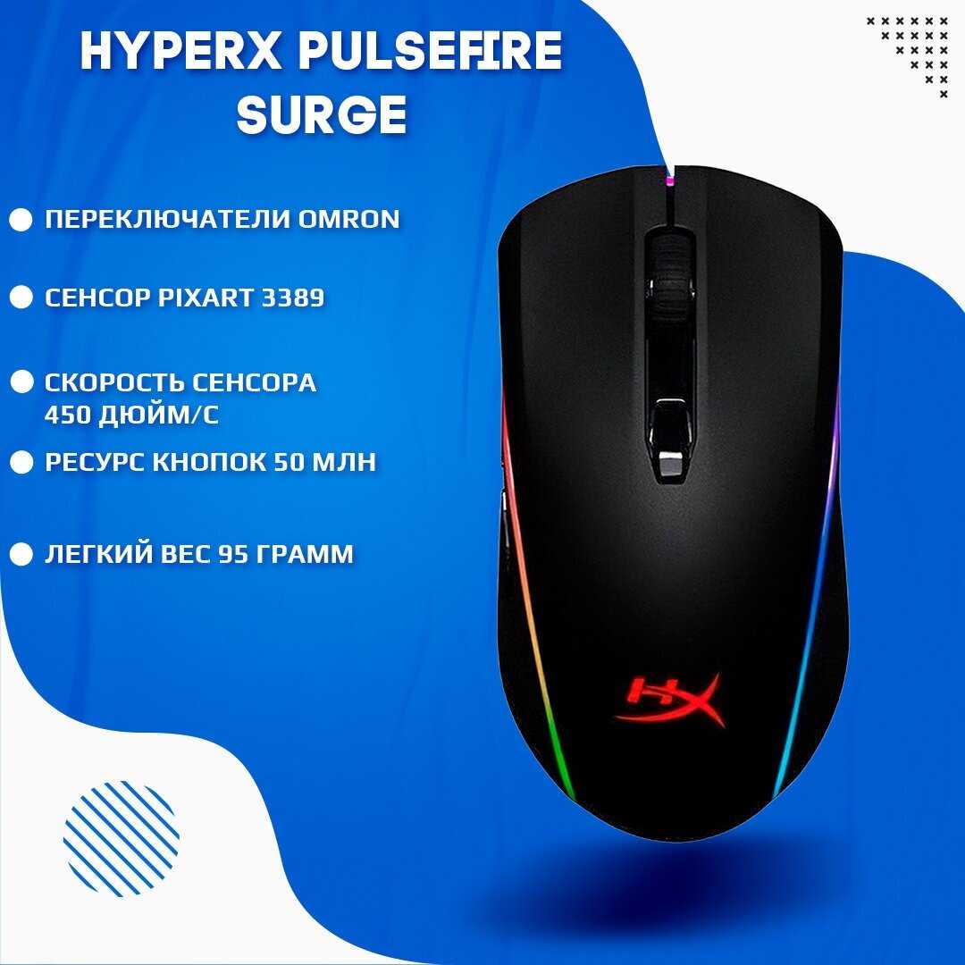 Мышь компьютерная HyperX Pulsefire Surge фотография 8