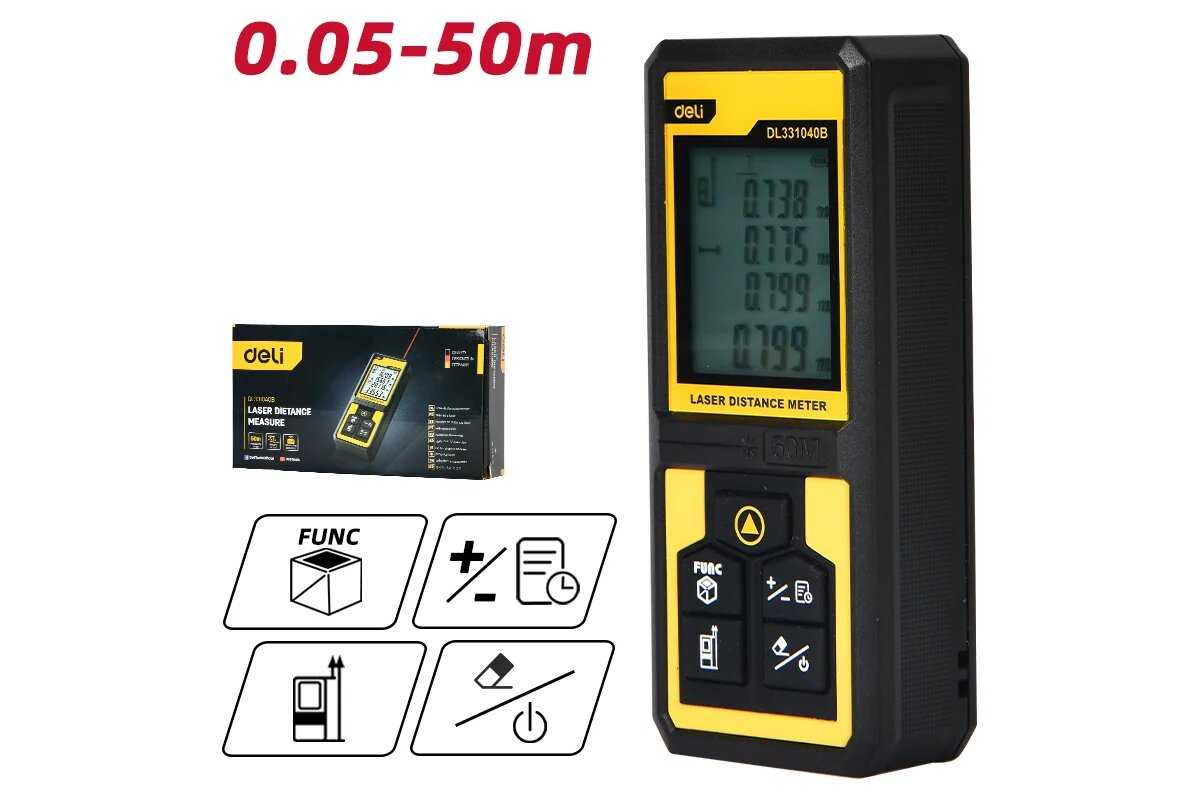 Лазерный дальномер deli DL4171