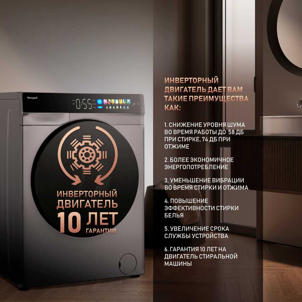 Стиральная машина Weissgauff WM 998 Full Touch DC Inverter Steam фотография 1