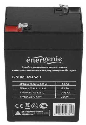 Аккумуляторная батарея Energenie BAT-6V4.5AH (6В 4.5 А·ч) фотография 3
