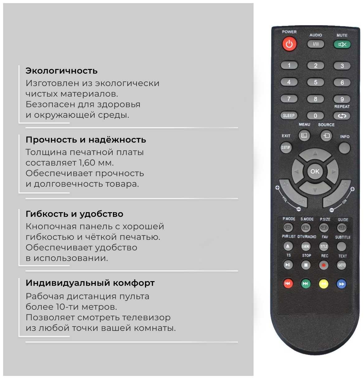 Пульт PDUSPB TZH-213D (H32D7000M) для Dexp/Irbis/Izumi/Rolsen/Rubin/Soundmax/Telefunken/Vityaz фотография 1