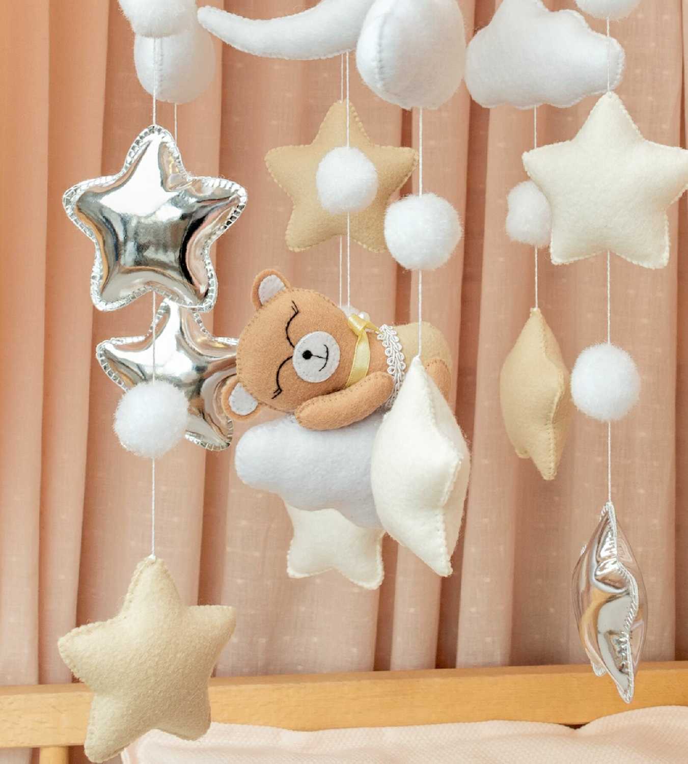 Мобиль в кроватку для новорожденных с подсветкой фотография 6