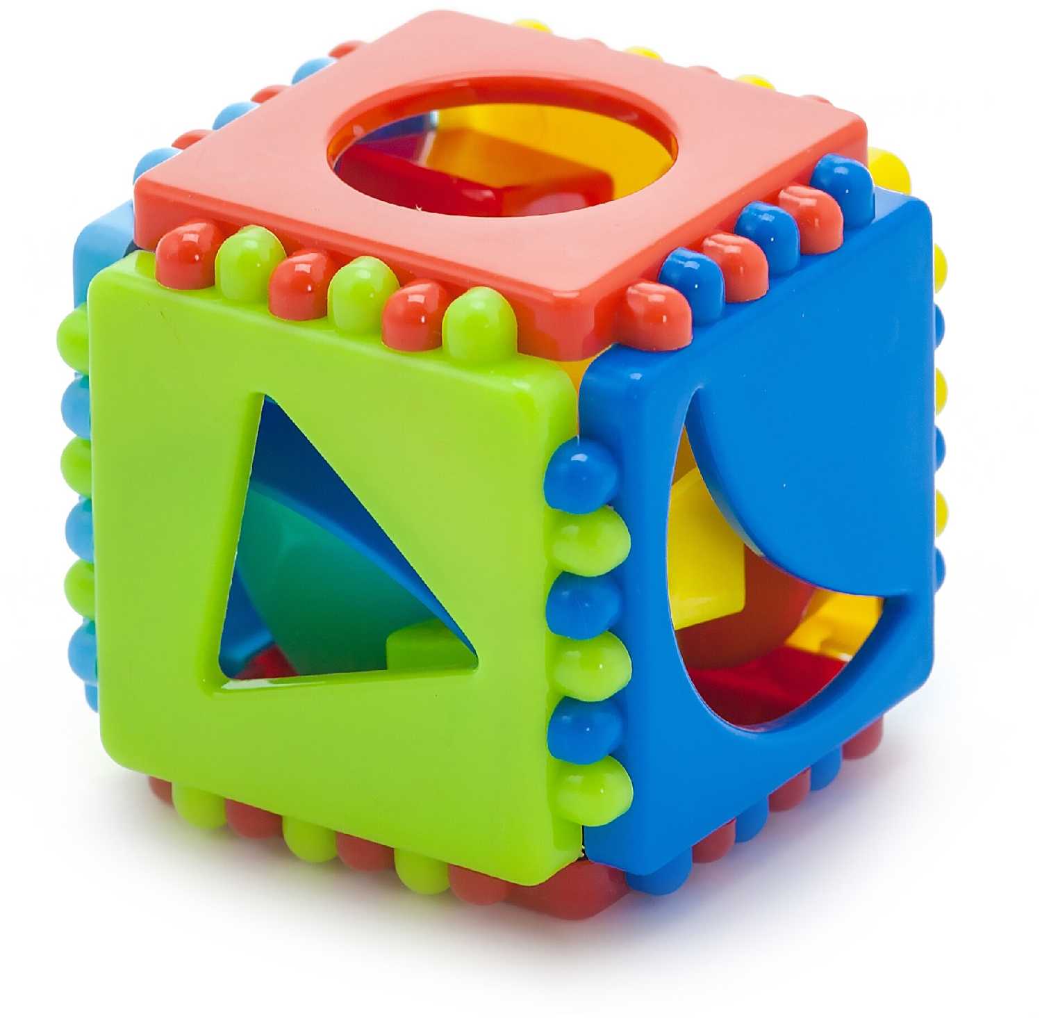 Развивающая игрушка Karolina toys Каталка Колесо, Кубик логический малый, Пирамида малая фотография 6