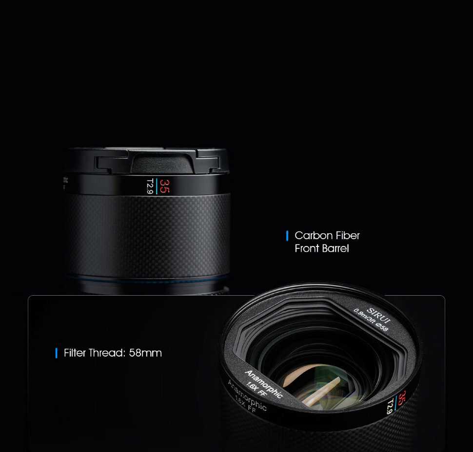 Объектив Sirui Saturn 35mm T2.9 1.6x FF Anamorphic (E35B) фотография 4