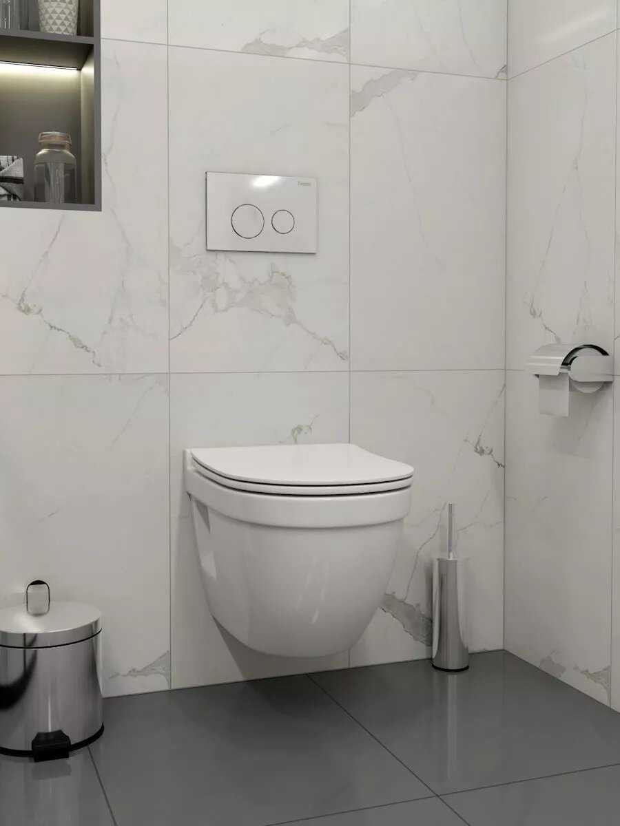 Инсталляция с унитазом комплект 5 в 1 Teymi унитаз подвесной безободковый Vitra Pro (F00676) фотография 33