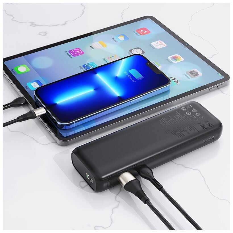 Универсальный Доп. Аккумулятор 15000mAh, Q8, HOCO, вход Type-C, черный фотография 8