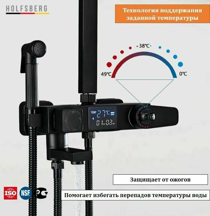 Душевая система с термостатом HOLFSBERG A29 TERMO DG-BL2 фотография 6